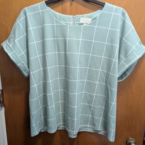 MELLODAY Sky Blue Checkered Blouse